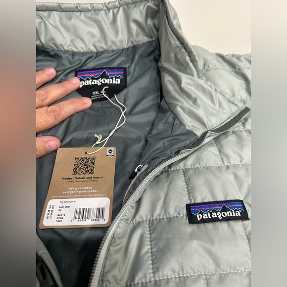 Patagonia Men's XXL Nano Puff Jacket Puffer Grey Sleet Green Insulated NWT - Picture 6 of 11